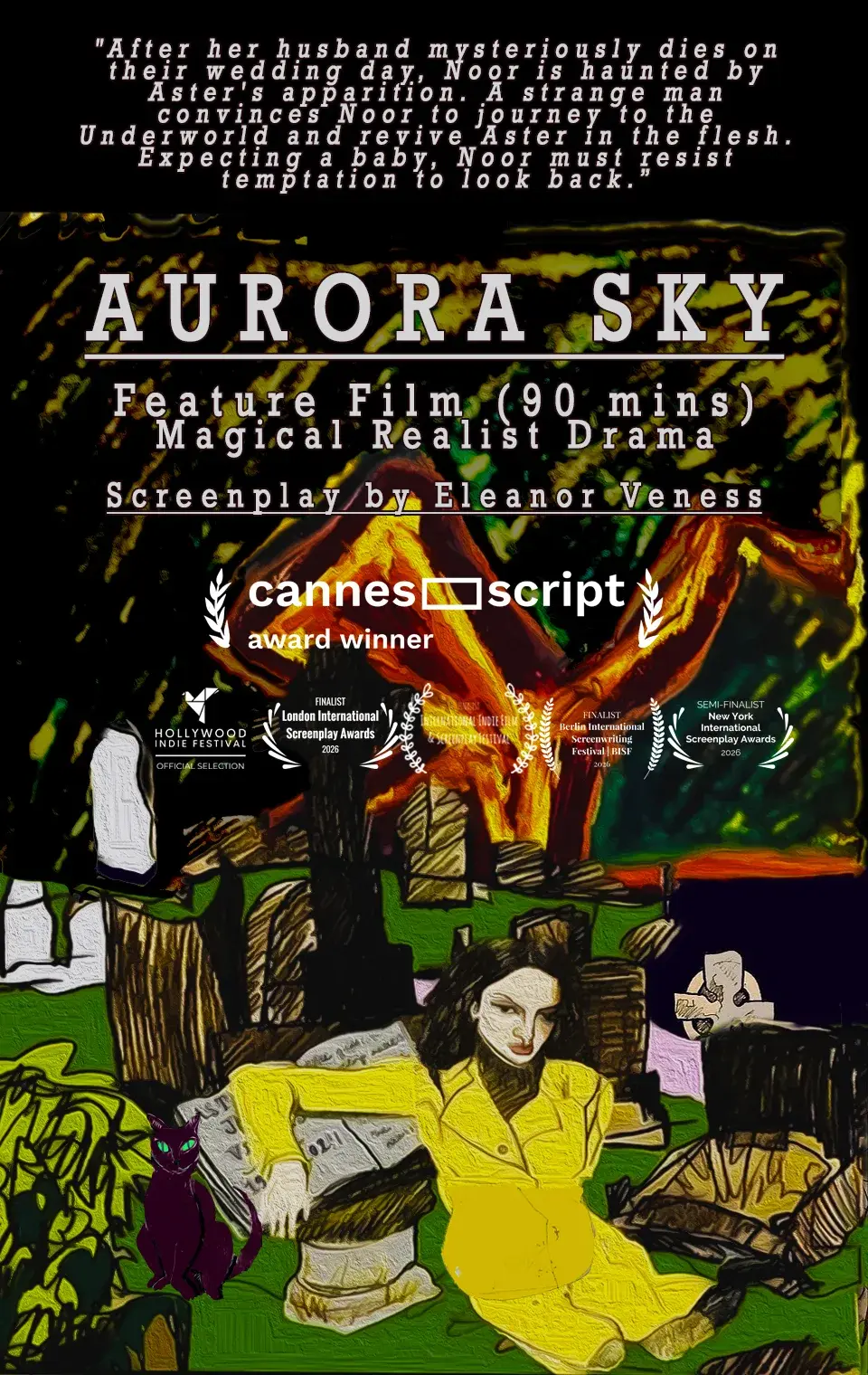 Poster artwork for the screenplay Aurora Sky