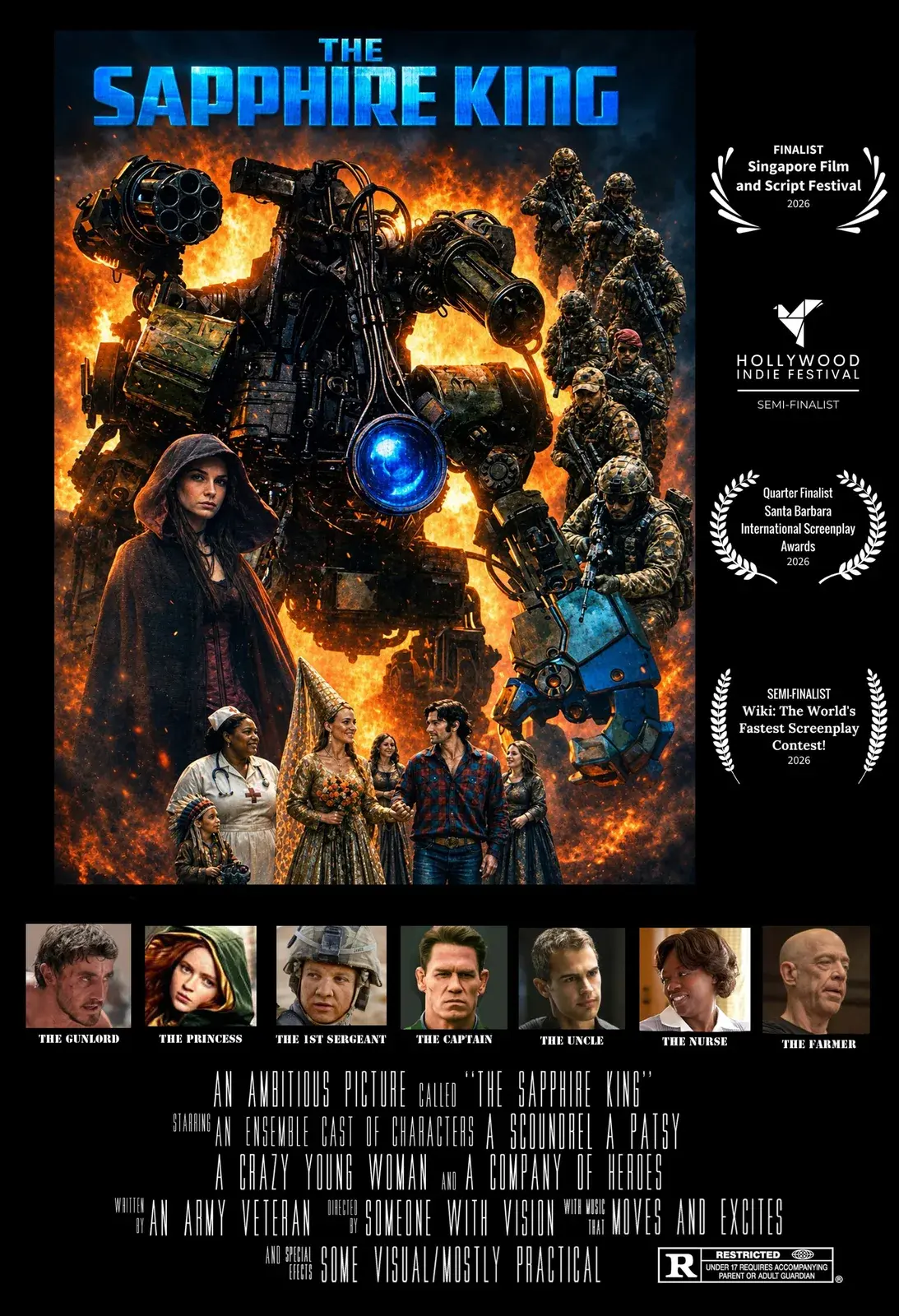 Poster artwork for the screenplay The Sapphire King