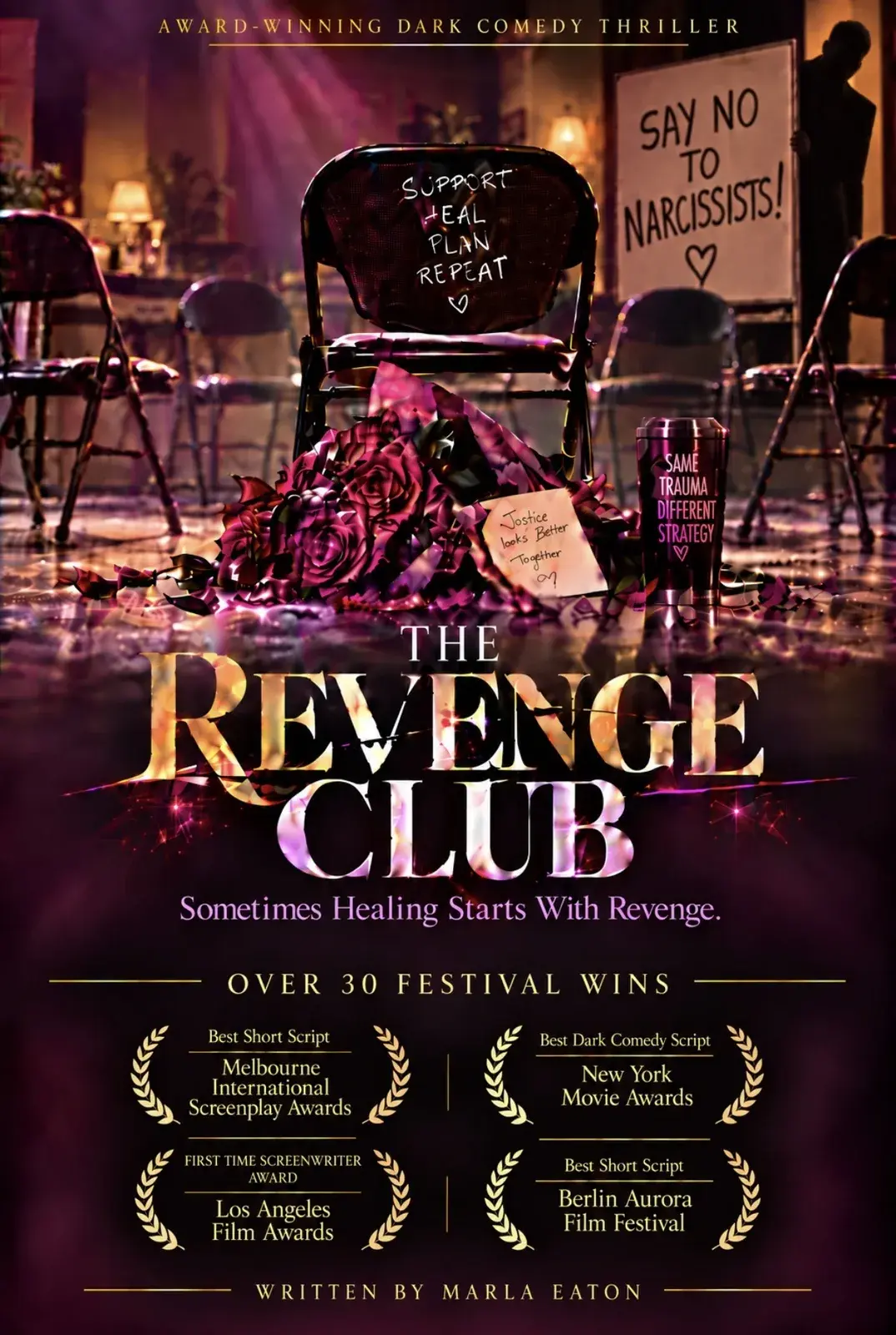 Poster artwork for the screenplay The Revenge Club