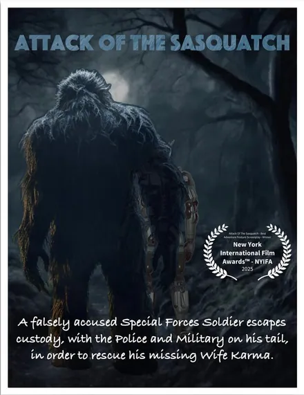 Poster artwork for the screenplay Attack Of The Sasquatch